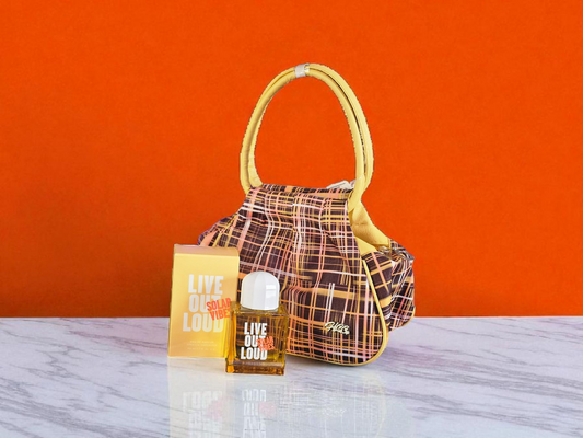 LIVE OUT LOUD solar vibe Parfum & Plaid handbag Set