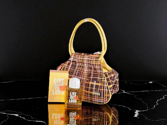 LIVE OUT LOUD solar vibe Parfum & Plaid handbag Set